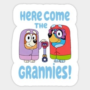 Here come the grannies Sticker